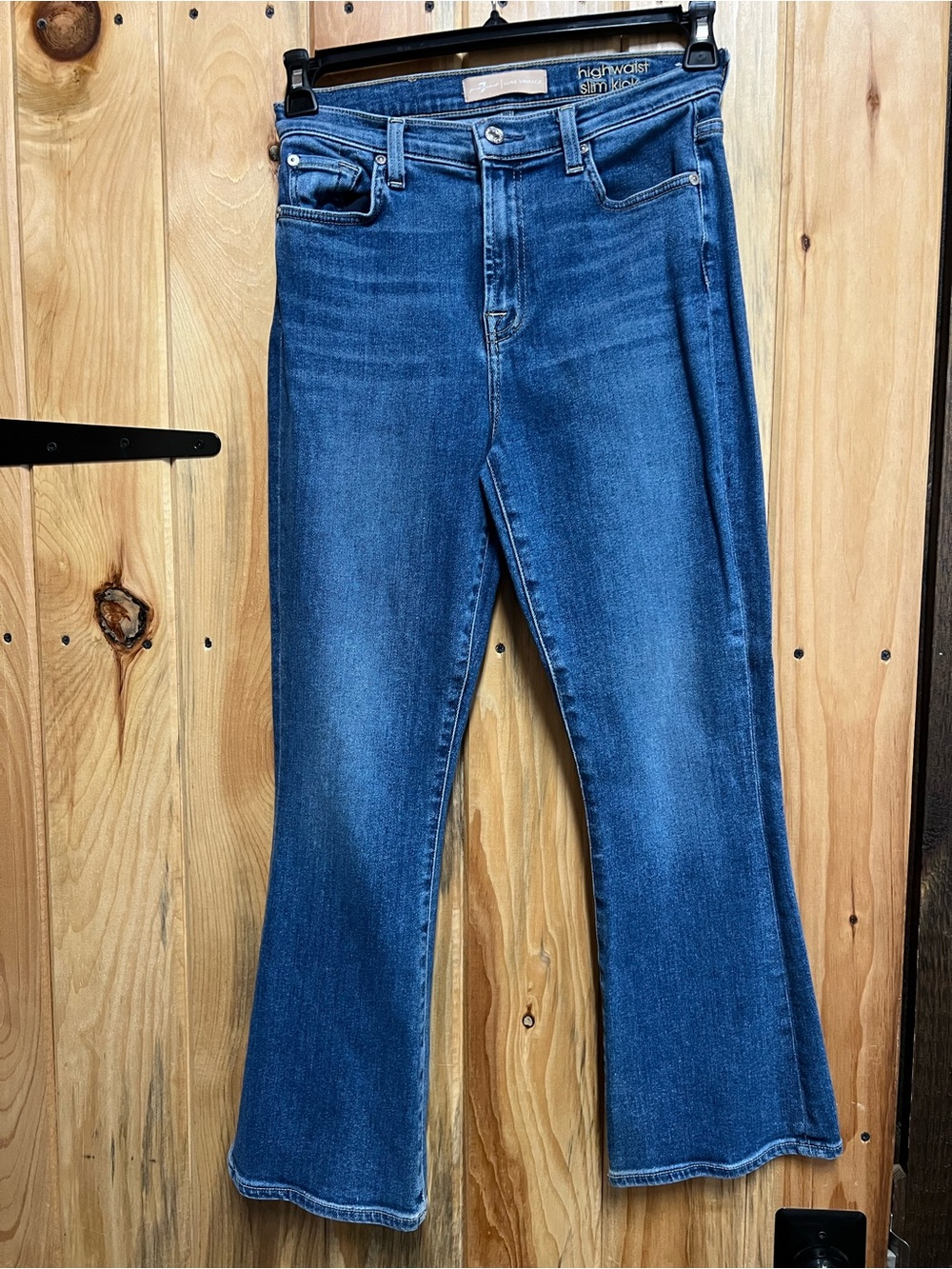 7 For All Mankind Women's Wide Leg Jeans in Medium Blue
